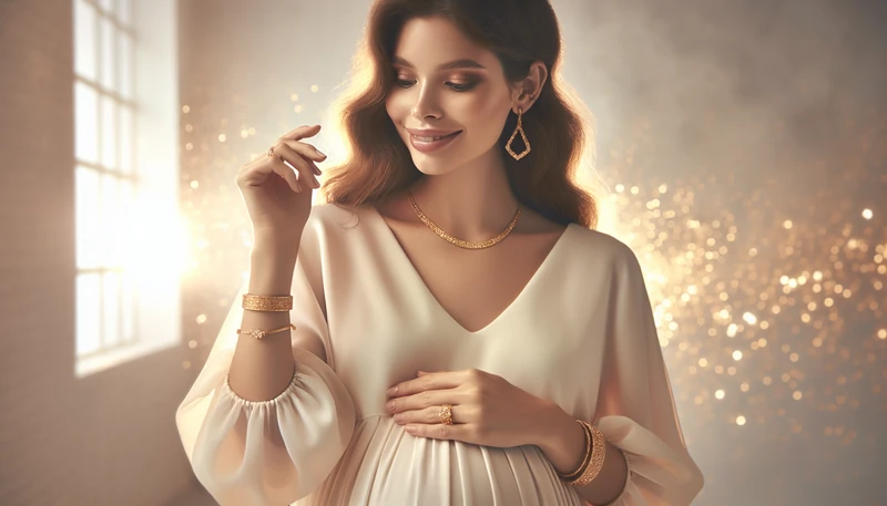 תכשיטי זהב 14 קראט לאישה ההריונית